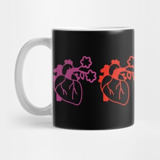 Valentine colorful love hearts on the 14th of februsary for couples lovers matchting Mug